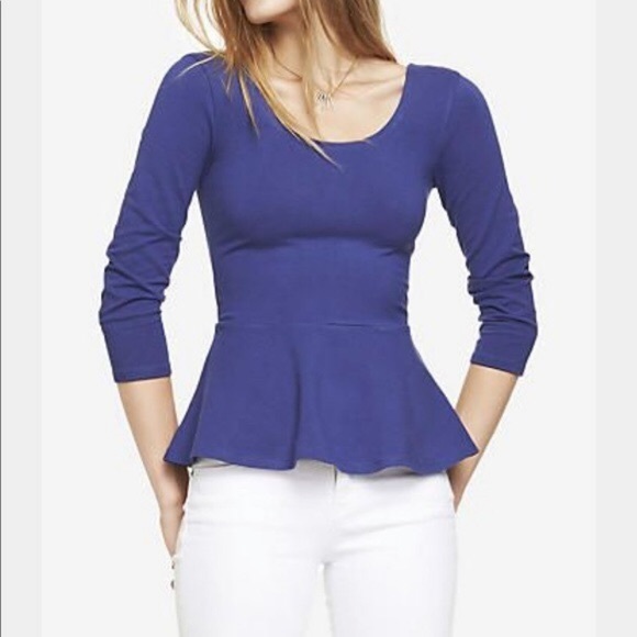 Tops - Express peplum 3/4 sleeve top with zipper back